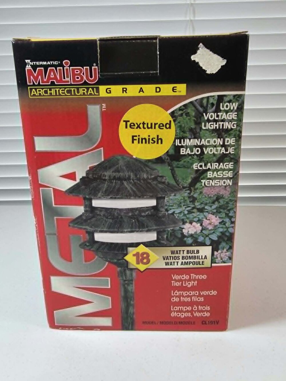 INTERMATIC MALIBU LANDSCAPE LIGHT BLACK GREEN TEXTURED METAL 3 TIER 18W CL191V